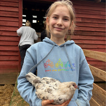 Load image into Gallery viewer, New! Rainbow Bike on Blue Farm Hoodie