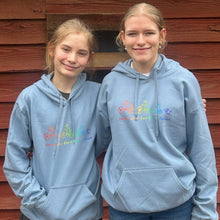 Load image into Gallery viewer, New! Rainbow Bike on Blue Farm Hoodie